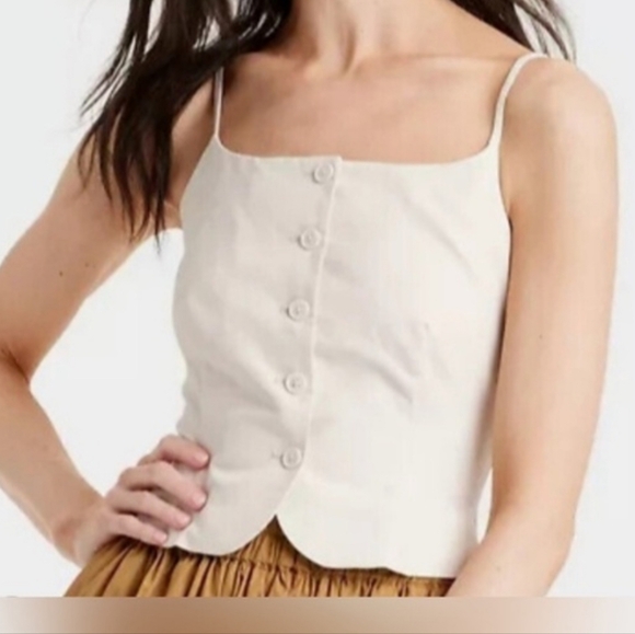 a new day Tops - a new day Cream Button-Up Camisole